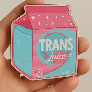 Funny Pride Wooden Magnet – LGBT-Inspired Juice Carton Art Gift for Fridge or Locker