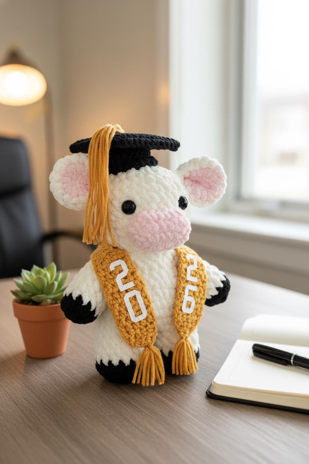 Graduation Cow Crochet Graduation Cow or Bunny Plush, Class of 2026 Keepsake Toy ...