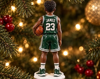 Personalized Christmas Basketball Player Ornament | Custom Name Holiday Keepsake | Christmas Tree Decor