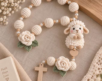 Baby Rosary Beads | Unique Religious Baby Gift | Boy Girl Nursery Decor