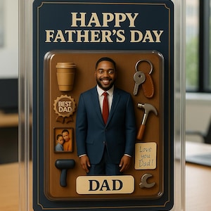 Personalized No. 1 Dad Acrylic Plaque – Funny Action Figure Style Display Block, Gift for Husband, Grandpa, or Father