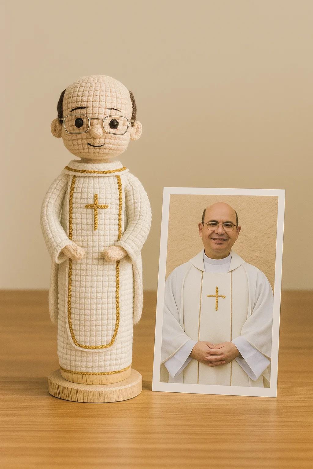 Custom Crochet Priest Doll – Personalized Amigurumi Gift for