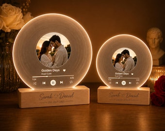 Custom Memorial Photo Lamp: Engraved Acrylic Plaque
