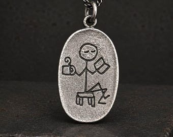 Colgante de plata con gratitud | Collar de filosofía minimalista | Joyería de meditación y atención plena