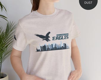Philadelphia Eagles Skyline T-Shirt, Unisex Football Fan Tee, Philly Game Day Shirt, Gift for Eagles Fans, Sports City T-Shirt