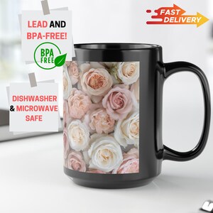 Rose Coffee Mug Floral Mug for Mom | Grandma’s Garden Mug | Birth Flower Gift | Gigi or Nana Gift | Mother’s Day Tea Cup for Her