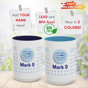 Gepersonaliseerde ontslagmok Lumon Industries Gift | Mark S, Helly R, koffiemok, The Work is Mysterious | Severance-merchandise, Lumon Mug Birthday