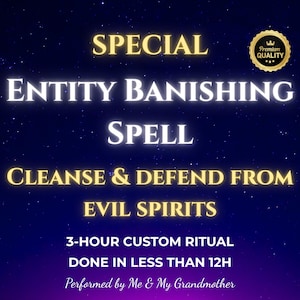 Entity Banishing Spell – Remove Evil Spirits, Cleanse Aura, Psychic Protection, Same Day Defense Ritual