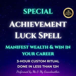 Achievement & Success Luck Spell – Manifest Career Growth, Attract Fortune, Abundance, Good Luck, Prosperity Wealth with Same Day Casting
