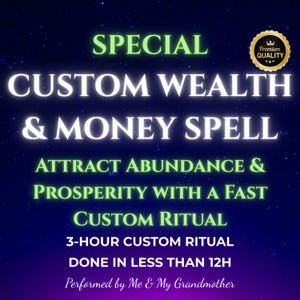 Custom Money & Wealth Spell, Attract Abundance, Fast Financial Manifestation, Personalized Magic, Same Day Powerful Prosperity Cast