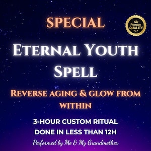Eternal Youth Spell – Reverse Aging, Glow Skin, Vitality Energy, Rejuvenate Aura, Same Day Cast, Spiritual Anti-Aging Beauty Ritual
