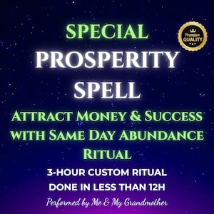 Prosperity Spell, Attract Wealth & Money Fast, Powerful Abundance Manifestation Ritual, Financial Success Boost, Same Day Casting