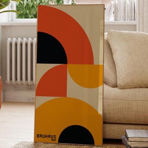 Bauhaus Exhibition Wall Art, Mid Century Modern Print, Red Minimalist Art Print, Retro Bauhaus Geometric Exhibition Poster 1923 - E006