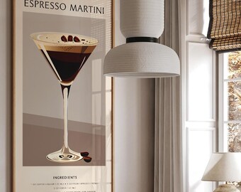 Espresso Martini Art Print: Minimalist Bar Cart Decor