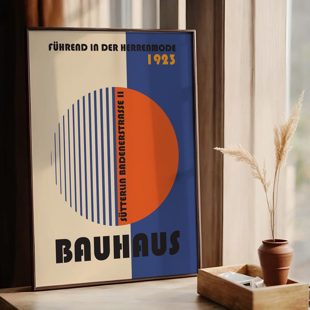 Bauhaus Style Poster 1923 Exhibition Print Mid Century Modern Wall Art ...