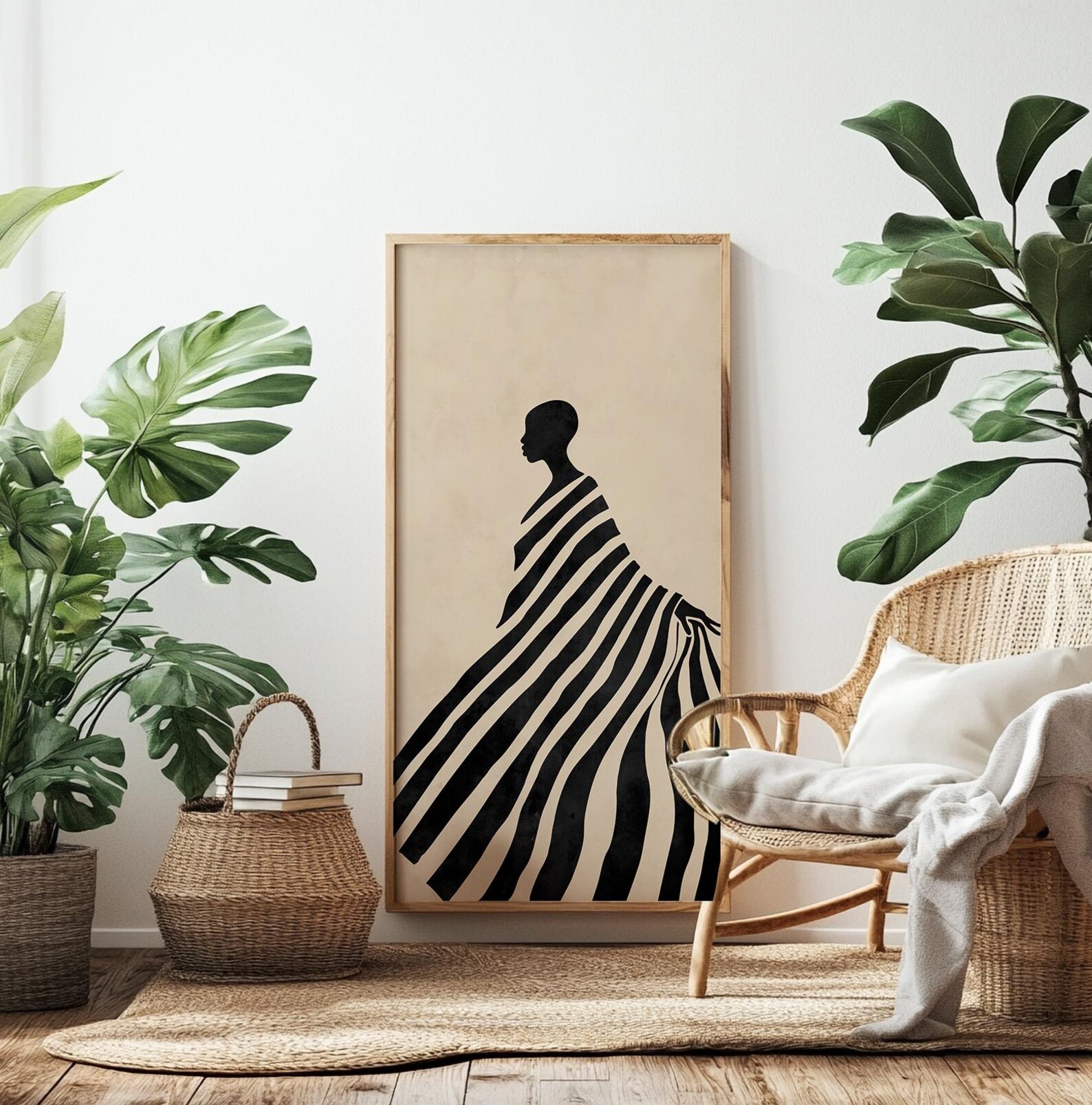 Abstract African Woman Art Print: Minimalist Silhouette, Modern Home ...