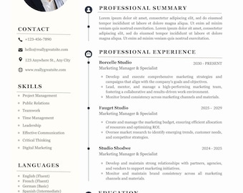 Canva Resume - Il classico in grafite - Modello di curriculum dal design moderno