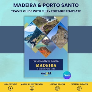 Madeira Travel Guide: 10-Tages-Reisereise mit lokalen Tipps (Digitaler Download, bearbeitbare Vorlage)