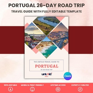 Untold Portugal Travel Guide | 26-day | Template | Detailed | Local Tips, Interactive Maps, Food, Culture | Digital Download