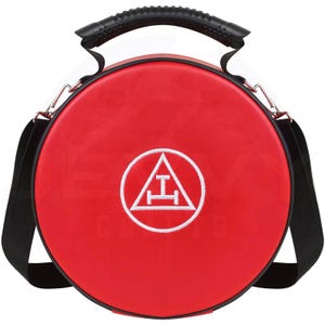 Vrijmetselaars- Royal Arch Chapter kroonhoedetui – 9 x 9 inch opvouwbare petdoos met schouderriem en katoenen handschoenen – lichtgewicht en reisvriendelijk