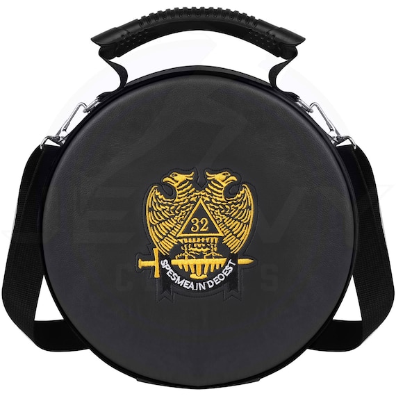 Masonic Scottish Rite 32nd Degree Crown Cap Case – Black Foldable