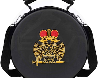 Masonic 33rd Degree Crown Cap Case: Scottish Rite Freemason Double Eagle Storage