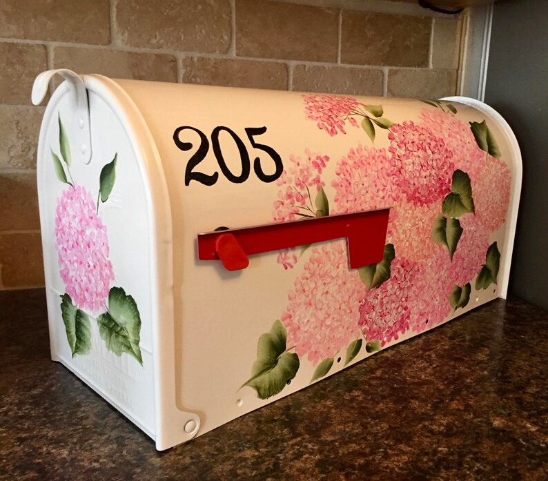 Pink mailboxMother's day pink hydrangea mailbox pink Etsy