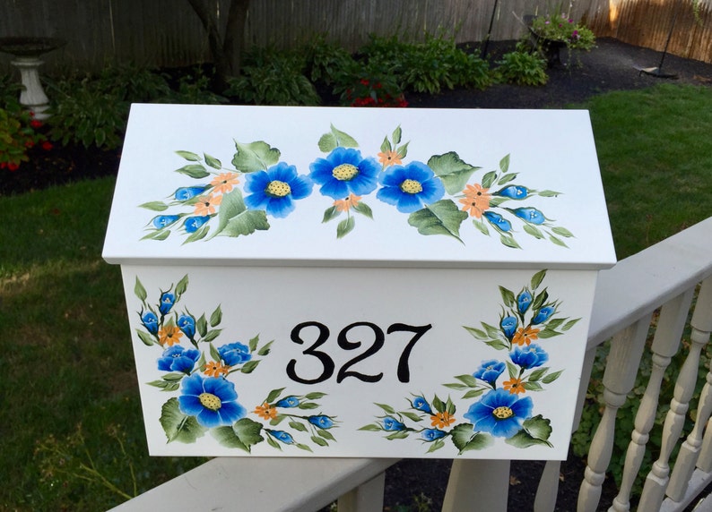 Artistic wall mount mailbox hand painted custom ordered house Etsy