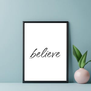 Enjoy Poster: Handwritten Script, Minimalist Black and White Art (Digital Download)