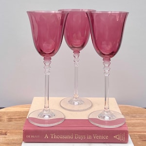 Vintage roséwijnglazen – set van 3 – decor retro barwagen - bruidsglaswerk - housewarmingcadeau, gastvrouw cadeau, toastglas bruiloft