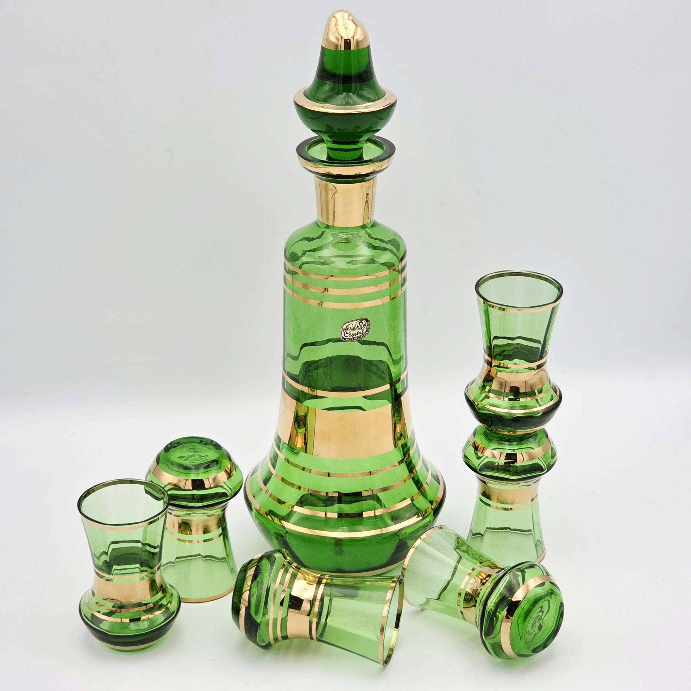 未使用保管品】ボヘミア BOHEMIA GLASS グラス デキャンタ&リキュール 