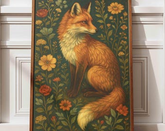 William Morris Fox-kunstdruk: vintage bosnatuurposter