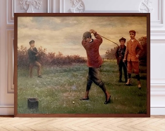 Vintage Golf Art Print: Classic Sports Artwork for Home or Office