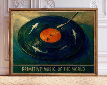 Stampa di dischi in vinile vintage: arte murale per amanti della musica retrò