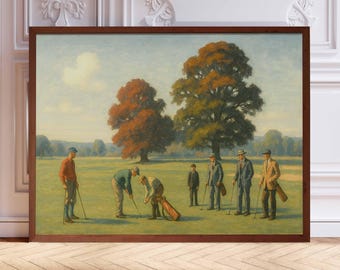 Vintage Golf Course Art Print: Classic Sports Landscape Poster
