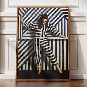 Abstract Woman Portrait Print: Colorful Modern Minimalist Wall Art
