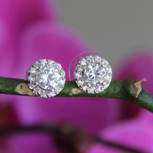 Sparkle filled cz earrings, stud earrings, cubic zirconia earrings, wedding jewelry, bridal jewelry, wedding earrings, bridal earrings