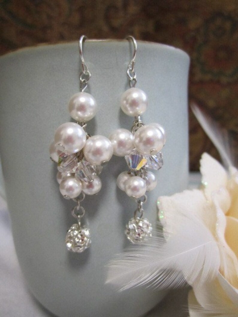 LIZ SET Wedding Jewelry Bridal Jewelry Pearl Necklace Etsy