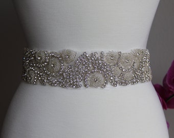 Elegant and gorgeous rhinestone trim, bridal sash, wedding sash, bridal belt, rhinestone belt, rhinestone sash, rhinestone applique