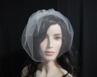 14 inch tulle birdcage veil, wedding veil, bridal veil available in white, diamond white, light ivory, and ivory