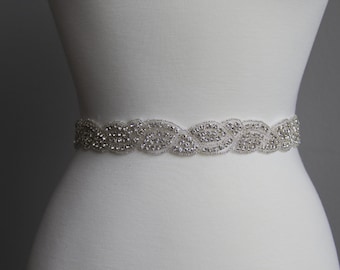 10 in to 36 in beaded rhinestone applique, trim, bridal sash, wedding sash, bridal headband, wedding headband, bridal belt, rhinestone belt