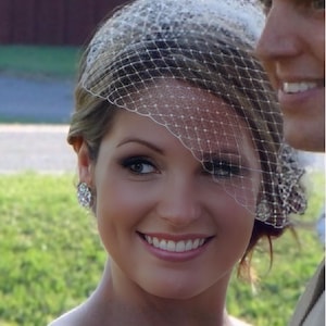 9” birdcage veil, bridal veil, wedding veil, classic veil, blusher veil, bandeau veil, wedge veil, Venetian veil, vintage veil