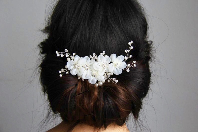 Bridal hair piece rhinestone hair piece flower hair comb rhinestone hair comb wedding hair piece wedding hair comb bridal hair comb