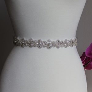 Rhinestone Bridal Sash: Beaded Wedding Belt or Headband