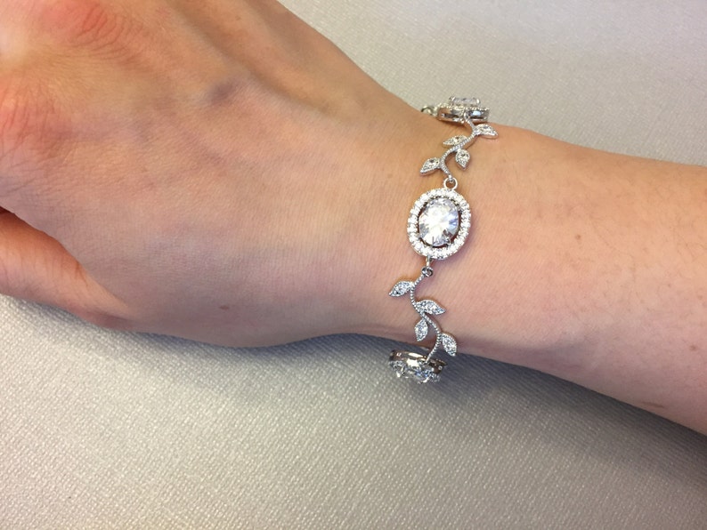 Cubic zirconia bracelet bridal bracelet wedding bracelet Etsy