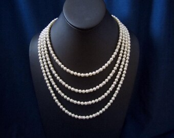 Swarovski Pearl Wedding Necklace Set, Rhinestone Bridal Jewelry