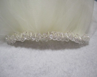 Add cluster swarovski crystals to veil - VEIL SOLD SEPARATELY