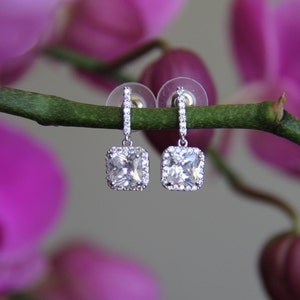 Sparkle filled cz earrings, cubic zirconia earrings, wedding jewelry, bridal jewelry, wedding earrings, bridal earrings, bridesmaid earrings
