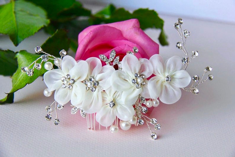 Bridal hair piece rhinestone hair piece flower hair comb rhinestone hair comb wedding hair piece wedding hair comb bridal hair comb
