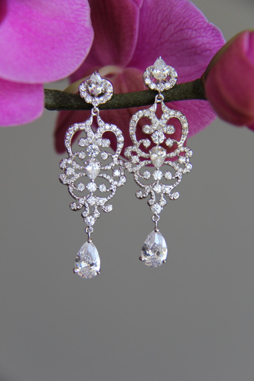 Dangley Wedding Jewelry Wedding Earrings Bridal Earrings Etsy